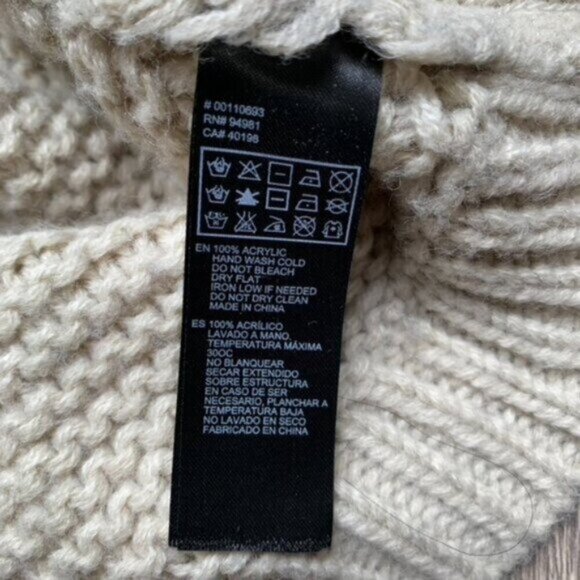 Forever 21 Chunky Knit Sweater Pullover beige Fringe detail Size Medium - Picture 15 of 16